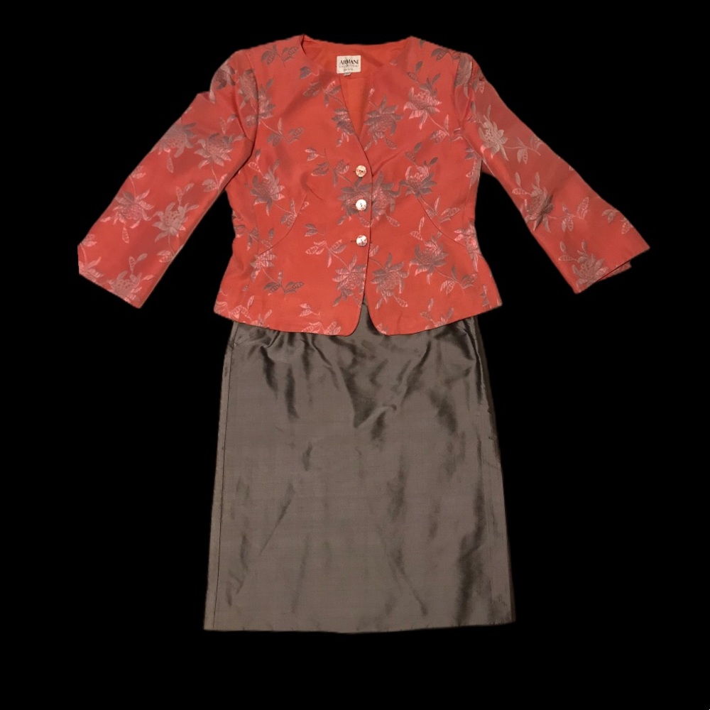 Armani Collezioni Peach Blazer and Skirt / Suit
